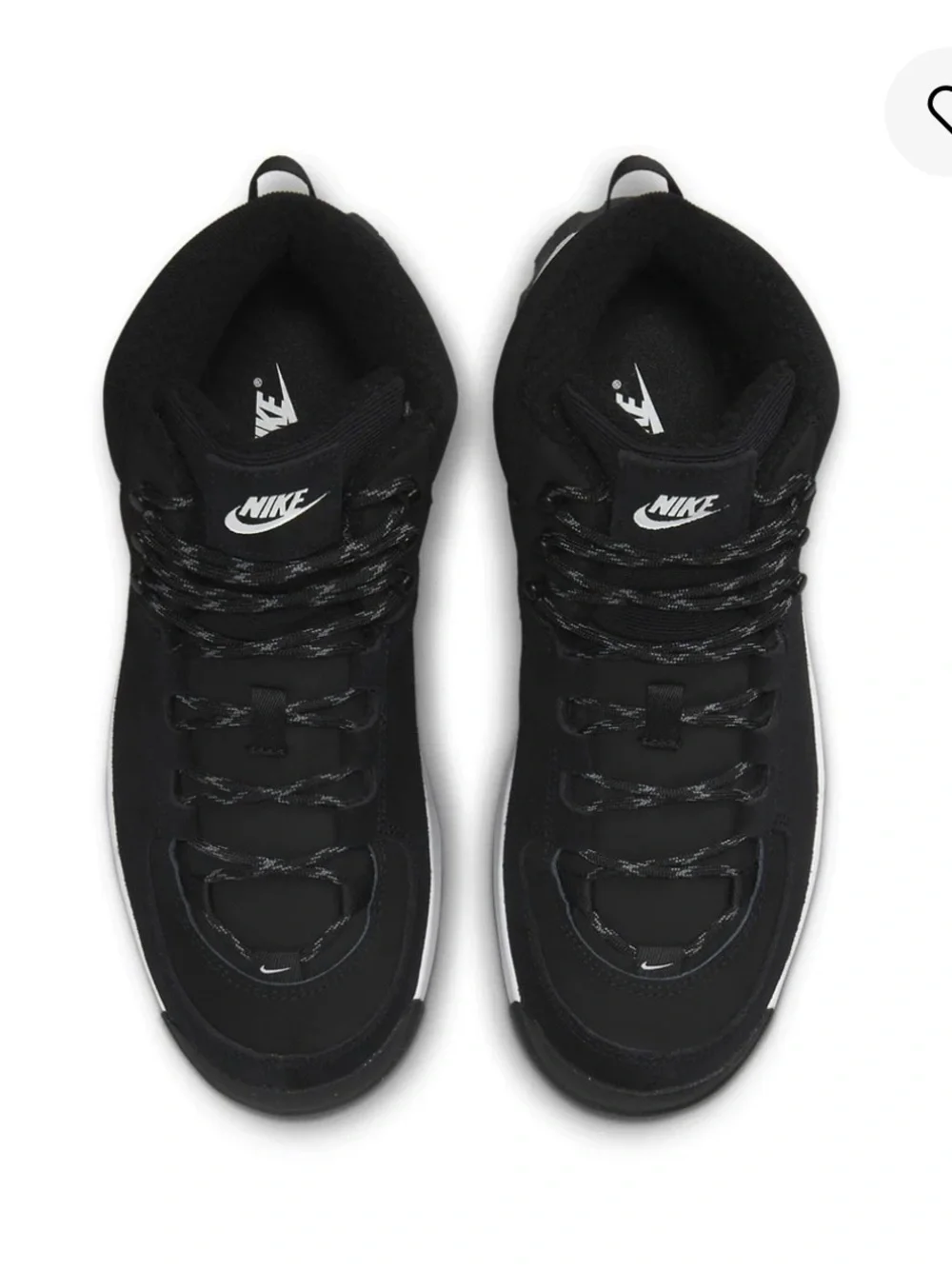 Nike Women's Black and White High-Top Trail Sneakers
